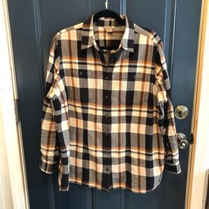 Duluth trading co Womens Plus size 100% cotton Flannel button down shirt 1x